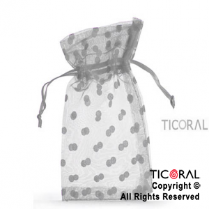 BOLSA ORGANZA BLANCO 10X15 LUNARES HS3976-1 x 1